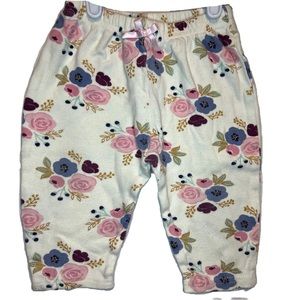 2/$4 Little Treasures 9-12m pink & blue floral print cotton pants